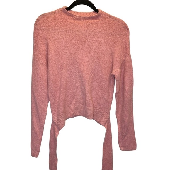 WAYF Where Are You From Mock Neck Tie Waist Sweater Blush Pink XS NWT - Picture 2 of 8